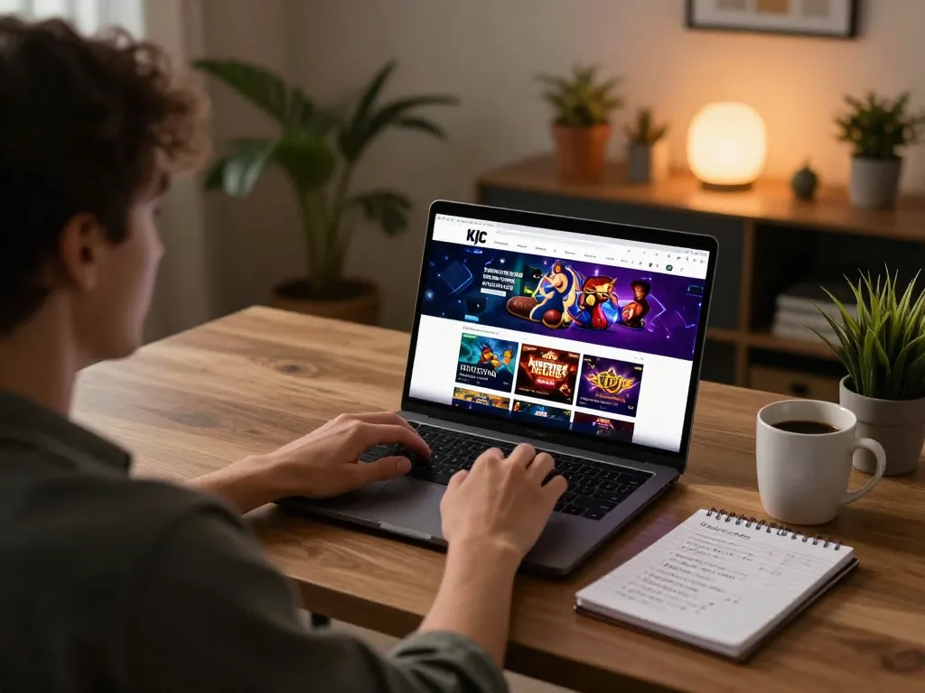 Engaging player exploring games on the kjc website for enhanced online gambling experience