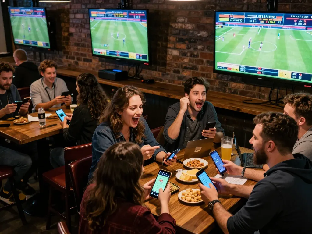 Energetic sports betting moment showcasing kèo nhà cái 8 with patrons actively placing bets and enjoying a vibrant atmosphere.