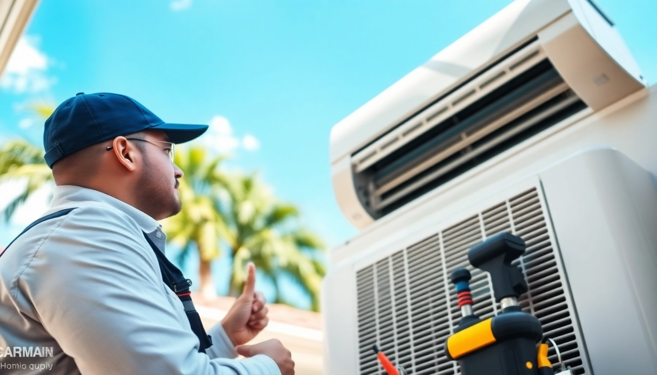 Expert AC Repair Tampa technician fixing air conditioning unit outdoors.