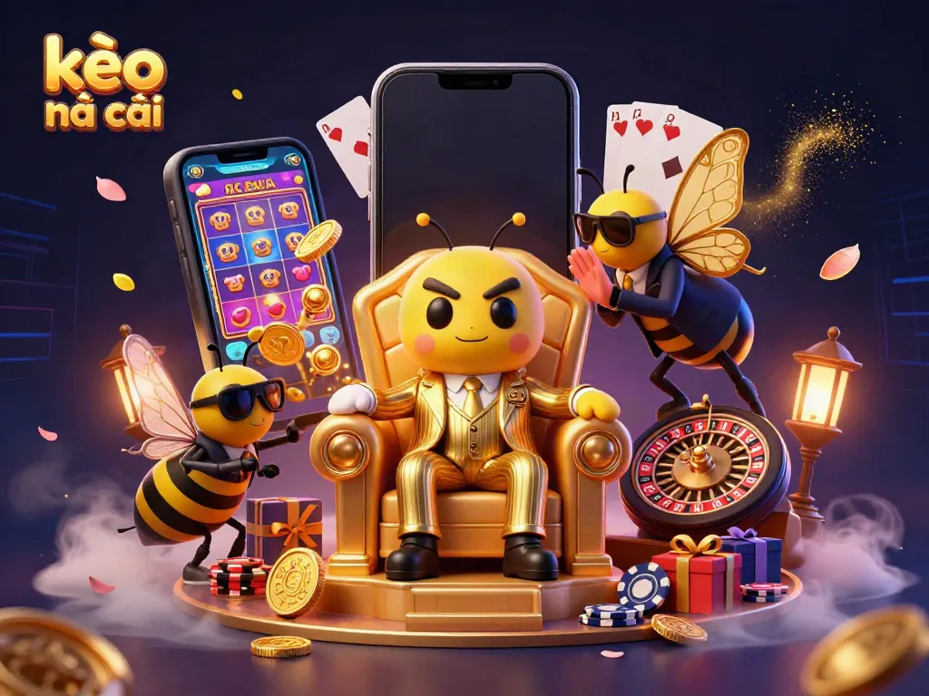 Experience the thrilling world of kèo nhà cái with a vibrant 3D illustration capturing casino action and excitement.