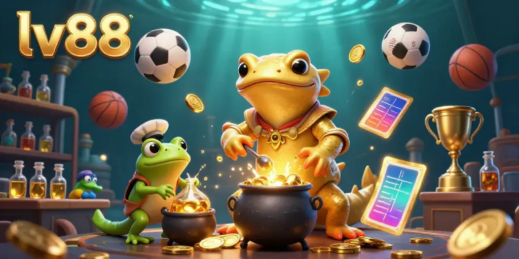 Engage in gaming excitement with lv88 as the golden salamander alchemist transforms gold in a vibrant casino scene.