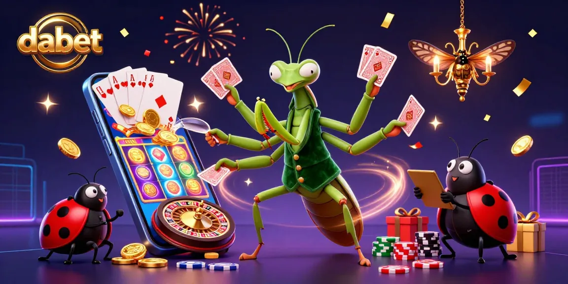 dabet showcases vibrant casino excitement with animated characters dealing cards and pouring champagne.