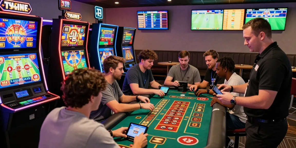 Players enjoying vibrant online gaming at 79club with live dealer interaction and colorful slot machines.