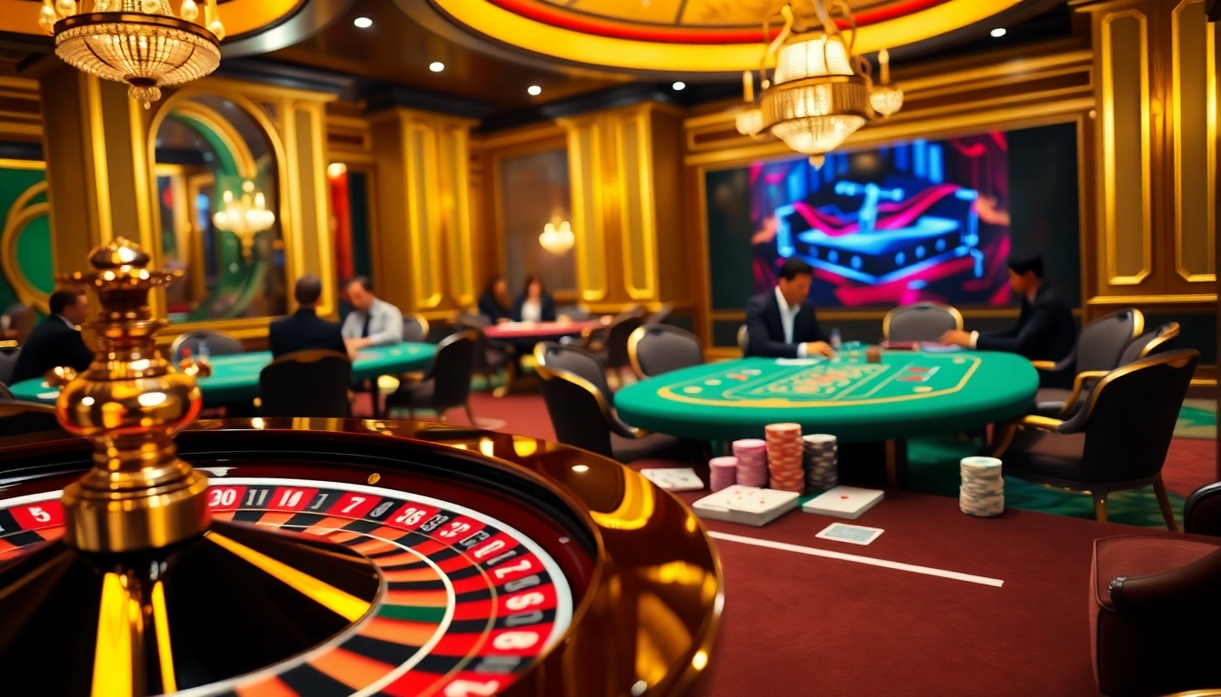 Experience the thrill of 68 game bài with vibrant poker chips and an exciting roulette wheel.