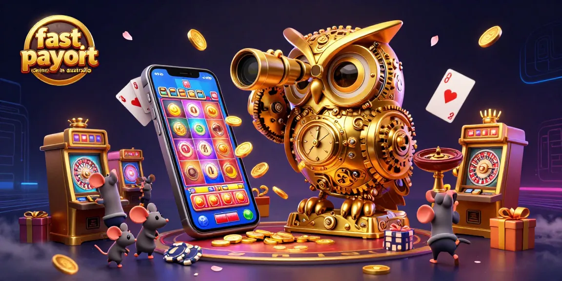 Experience fast payout casinos in Australia with a vibrant 3D digital casino scene full of excitement.