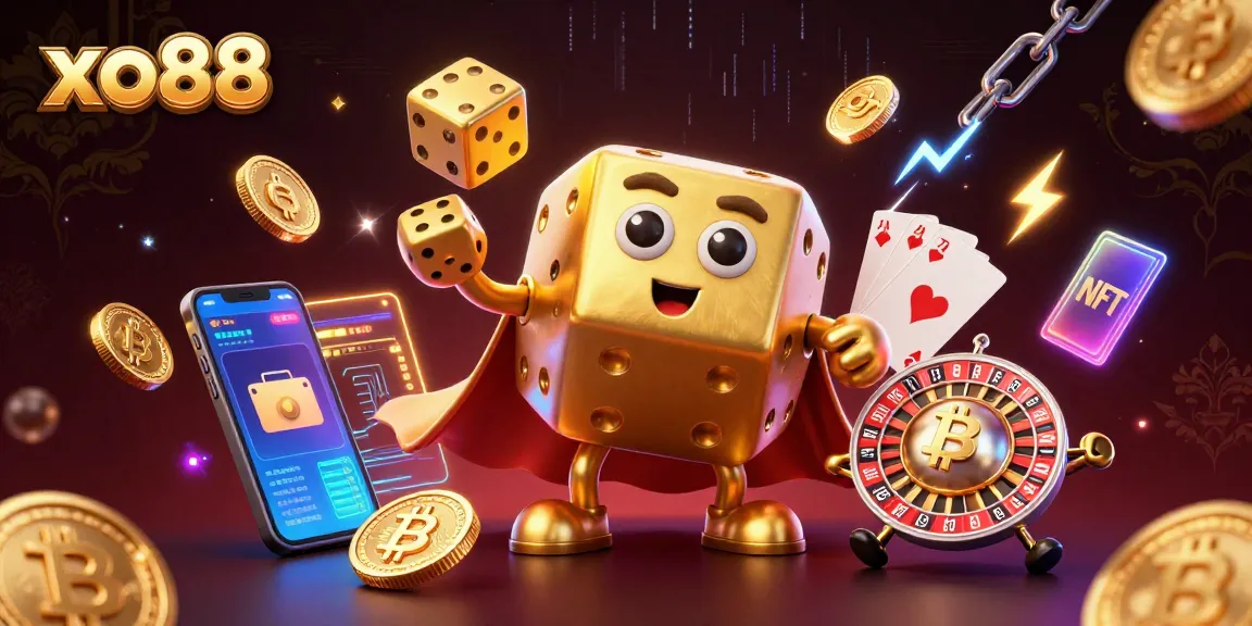 Experience thrilling gameplay at xo88 with dynamic casino characters and vibrant crypto elements.