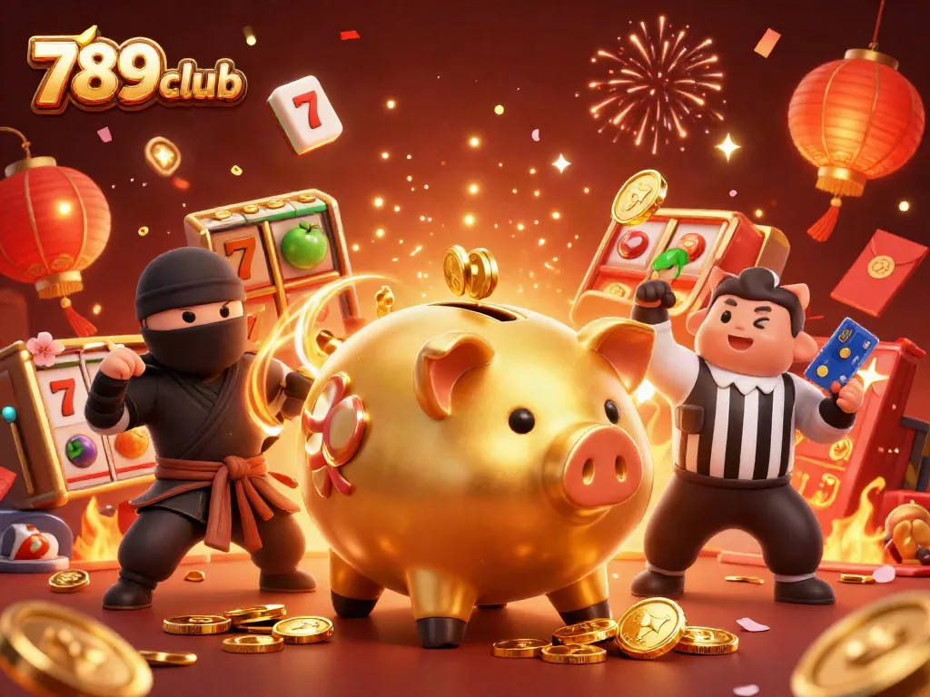Experience the thrill of 789club with colorful slot reels and engaging characters in action.