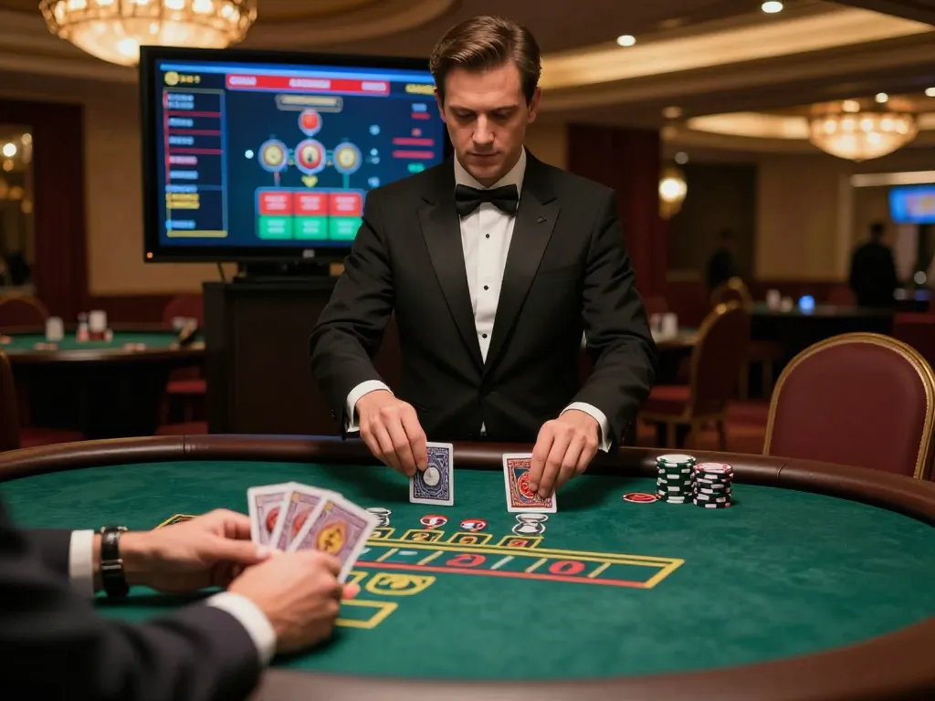 Player engaging at sc88 blackjack table in cozy high-end online gaming environment