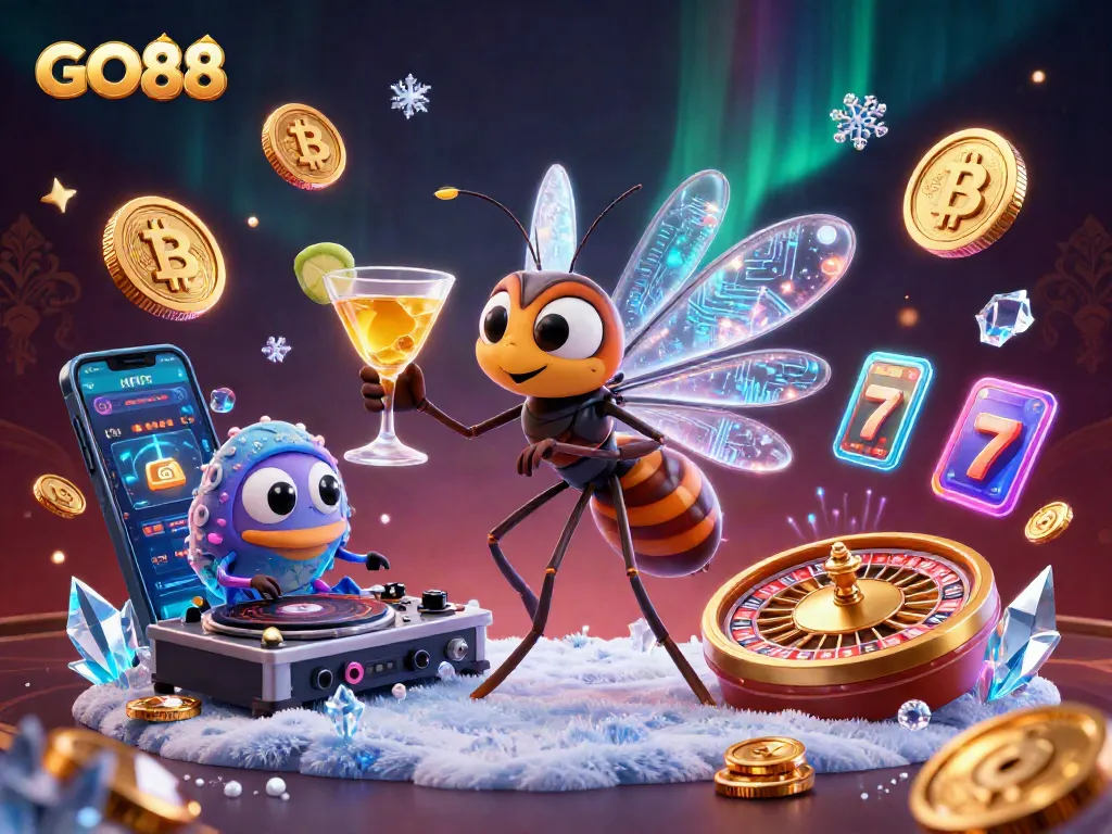 Experience the excitement of GO88 games with dynamic characters and vibrant casino elements.