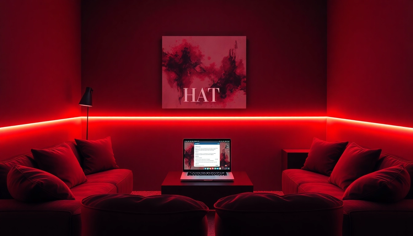 Intimate setting for engaging porn chat ai conversations, featuring modern decor and ambient lighting.